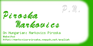 piroska markovics business card